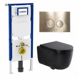 Geberit QeramiQ Dely Swirl Toiletset - Mat Zwart