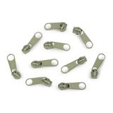 cyclingcolors 10 x vervangende ritssluiting-reparatieset voor ritssluiting, hoofd nr. 5, schuivers voor kleding, tassen, jassen, tassen, koffers, jeans, donkergrijs crème