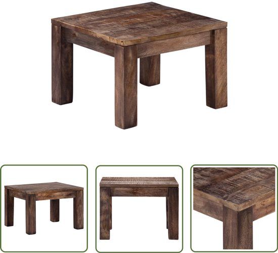 vidaXL Salontafel 50x50x35 cm massief mangohout