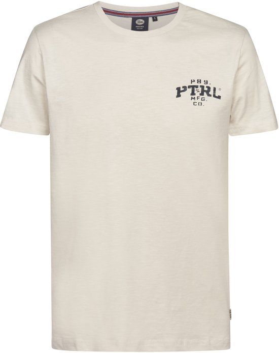 Petrol Industries Heren Jersey T-shirt met print Oro - Wit - Maat XXL