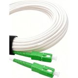 Elfcam - 10m Glasvezelkabel/Verlengkabel SC/APC naar SC/APC Singlemode Simplex, Versterkte schilden en connectoren voor KPN, Vodafone, T-Mobile, Tele2, Odido, Wit(10M)