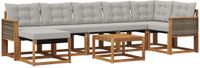 vidaXL Hoek loungeset Acacia hout Naturel en lichtgrijs