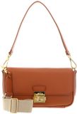 Coccinelle Leren schoudertas handtas C-Me Handbag Grained Leather Crab Lichtbruin