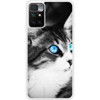 Redmi Bedrukt siliconen hoesje compatibel met Redmi 10 Chat yeux bleu