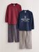 Next - Jongens - Set van 2 geweven geruite pyjama's met lange mouwen - Rood