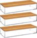 5five Set van 3x stuks sieraden/make-up houder/box 25,5 x 5 cm van kunststof - Transparant