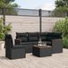 Prolenta Maison Exclusive - Tuinset voor buiten, 6-delig, met kussens, zwart, van polyrotan
