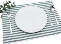 FILU Placemat 4 stuks donkergroen/wit gestreept 33 x 45 cm