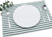 FILU Placemat 4 stuks donkergroen/wit gestreept 33 x 45 cm