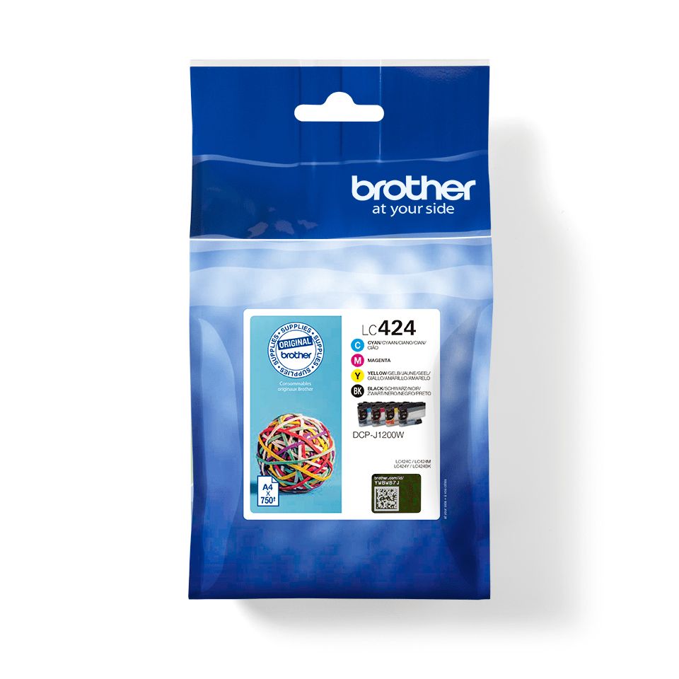 Brother LC-424VAL Ink Cartridge Multipack - Black, Cyan, Magenta, Yellow - 4 Pack