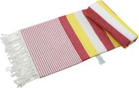 Arowell Honeycomb Banded Pestemal - Fouta - Hamamdoek - Hammamdoek - Rood - 180 x 100 cm