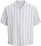 JACK&JONES JJELIAM RESORT SHIRT SS SN Heren Overhemden Korte Mouw Katoen Gestreept Loose Fit S Celestial Blue