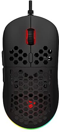Savio Gaming PC HEX-R 200-12000 DPI - Gaming muis met sensor Pixart PMW 3327, gaming accessoires - ergonomische muis in een honingraatstructuur (zwart)
