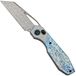 Kansept QTRO K1118VA2 Damascus, Titane Stonewashed, Lightning Strike Finish Ti Inlay, couteau de poche, design Luft Concepts