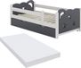 Vitalispa Jessica lit d'enfant – 70x140 cm avec tiroir et matelas Gris