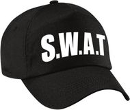 Bellatio Decorations SWAT team politie verkleed petje - baseballcap - zwart - voor volwassenen - carnaval