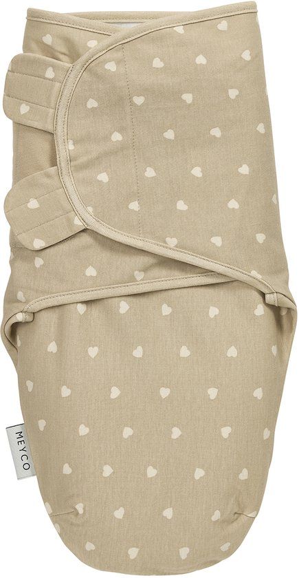 Meyco Baby Sweet Heart Swaddle Inbakerdoek - Sand/Soft Sand - 0-3 maanden - 1.0 TOG