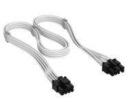 CORSAIR Elite Premium Type 4 Individueel Omhulde PCIe 8-Pins (6+2 Split) PSU-Kabel – Low-profile kabelkammen, drievoudige mesh paracord-omhulling, compatibel met Corsair Type 4 PSU's – Wit