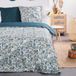 TODAY Sunshine katoenen beddengoedset met bloemenprint - blauw en grijs - 220 x 240 cm