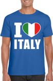 Bellatio Decorations Shoppartners Bv Blauw I love Italy supporter shirt heren - Italie t-shirt heren M