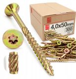 Lun Fix Vis universelle à tête fraisée pour bois avec Torx, 4x50mm, 300 pièces