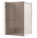 Rea Flexi Brown - Douchewand - Titanium - 100 Rookbruin Glas 8 mm - 120X100X195cm