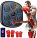 Smart Music Boxing Trainer - Boîte à musique électronique - Cible murale avec lumières LED - Entraînement de réaction - Pour enfants et adultes - Avec 2 paires de gants