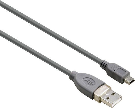 Hama USB 2.0 Kabel - USB A Male - Mini-USB B Male - 0.25 m - Grijs