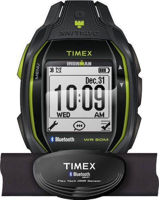Timex Ironman Run X50 + HRM Sporthorloge Zwart/Groen
