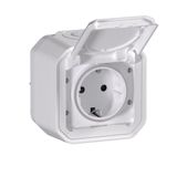 Legrand Stopcontact 16A met aardingscontact aan de zijkant, Plexo, waterdicht IP55, oppervlaktemontage, wit, 069771LE