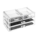 Sieradendoosje Jja Showroom And Head Office Sieraden/make-up organizer 4 lades 24 x 11 cm van kunststof - Transparant