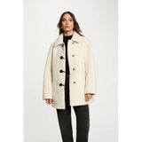 Morgan faux fur jas ecru