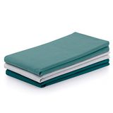 AmeliaHome Letty Set van 3 theedoeken, katoen, keukenhanddoeken, 50 x 70 cm, glad, wit, turquoise