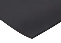 RS PRO Rubberen mat natuurlijk, zwart, 1m x 6mm x 600mm 1.5g/cm³