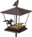 Relaxdays Voedertafel op paal - Gietijzer - 115 x 15 x 16 cm - Bruin
