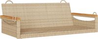 vidaXL Schommelbank Beige Poly Rattan 109x62x40 cm