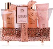 Accentra - Essence of Beauty - Verwenpakket Vrouw Vanilla & Sweet Almond - Geschenkset Vrouwen in Rosé draadmand