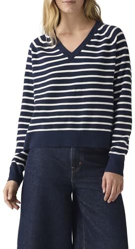 Levi's Tara Super Soft V-hals trui voor dames, Parijse Stripe Pe, S