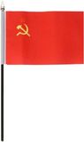 Merkloos / Sans marque USSR - mini vlaggetje van 10 x 15 cm op stokje - Landen vlag - H27 cm - polyester