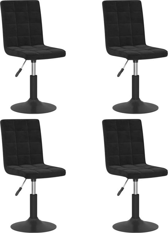 vidaXL Eetkamerstoelen draaibaar 4 stuks fluweel zwart