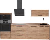 Vicco Keukeneenheid Fame-Line, Goudkleurig Eiken/Goudkleurig Eiken, 280 cm zonder werkblad