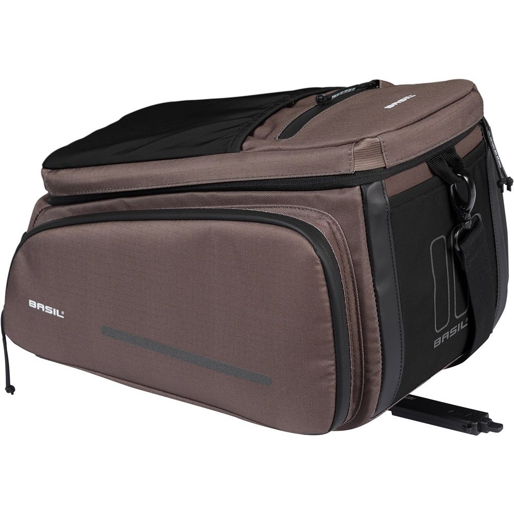 Basil Move - Bagagedragertas MIK - 10-26 Liter - Incl. regenhoes - Gerecycled materiaal - Bruin