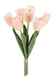Real-Touch Real-Touch tulpenband met 7 bloemen, 35 cm, lentedecoratie, paasdecoratie, kunstbloemen, lichtroze