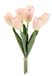 Real-Touch Real-Touch tulpenband met 7 bloemen, 35 cm, lentedecoratie, paasdecoratie, kunstbloemen, lichtroze
