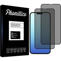 Phonillico® Gehard glas voor iPhone 14 PLUS [Pack 2] Zwarte anti-spion film glazen schermbeschermer