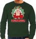 Bellatio Decorations foute Kersttrui/sweater voor heren - zendeer buddha - groen - rendier - boeddha XL