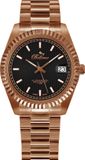 Bellevue Dameshorloge H.25 Zwart Roze Staal 38mm