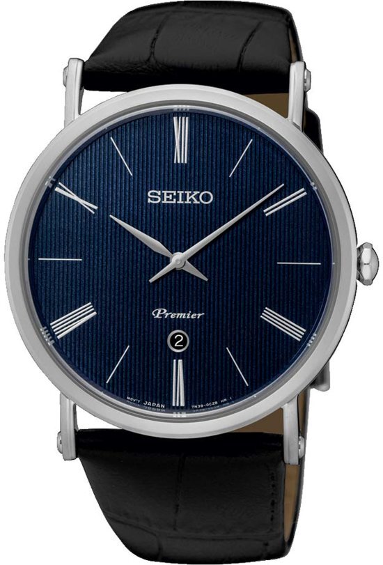 Seiko Premier SKP397P1 horloge heren - zwart - edelstaal