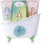 accentra - Anti-stress badkamer- en doucheset met vanillegeur - 5-delige wellness cadeau- en verzorgingsset met mini-decoratieve badkuip