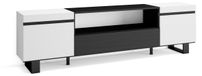 Meuble TV, 200x57x35 cm, adapté aux téléviseurs jusqu'à 80 pouces, noir/blanc